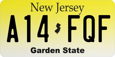 NJ license plate A14FQF