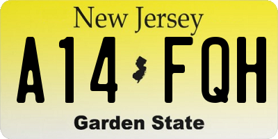 NJ license plate A14FQH