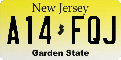 NJ license plate A14FQJ