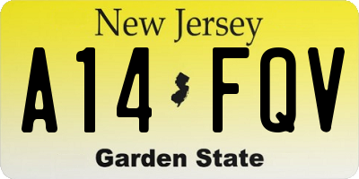 NJ license plate A14FQV