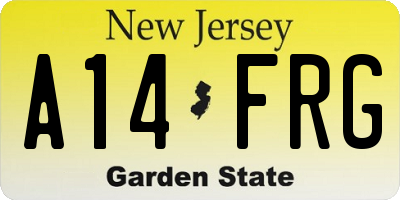 NJ license plate A14FRG