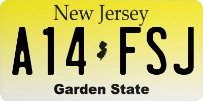 NJ license plate A14FSJ