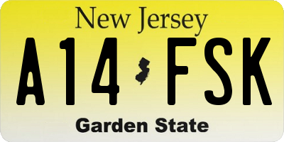 NJ license plate A14FSK