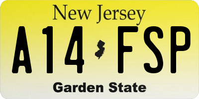 NJ license plate A14FSP
