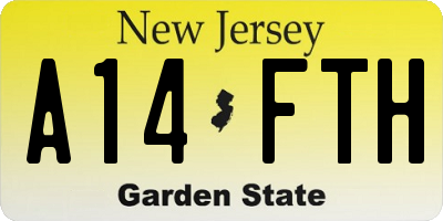 NJ license plate A14FTH