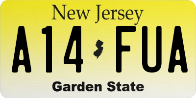NJ license plate A14FUA