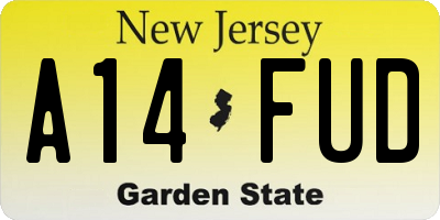 NJ license plate A14FUD