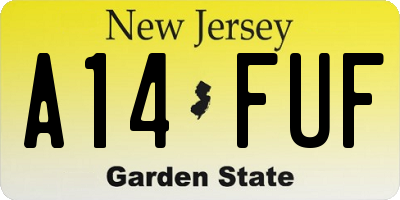 NJ license plate A14FUF