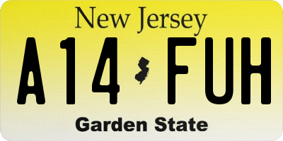 NJ license plate A14FUH