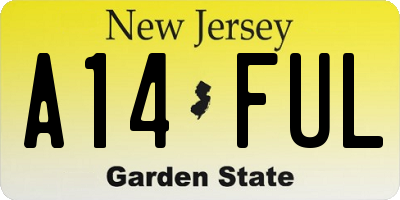 NJ license plate A14FUL