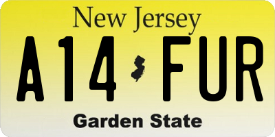 NJ license plate A14FUR