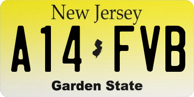 NJ license plate A14FVB
