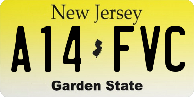NJ license plate A14FVC