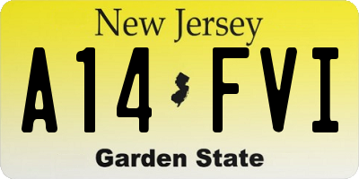 NJ license plate A14FVI