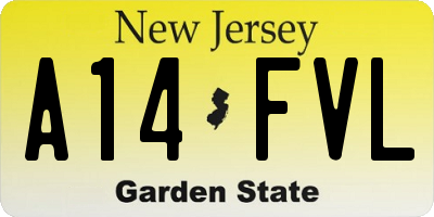 NJ license plate A14FVL