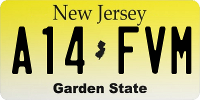 NJ license plate A14FVM