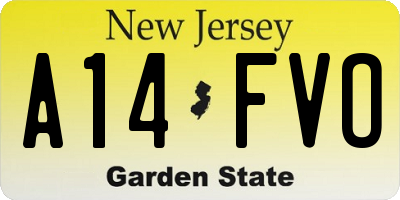 NJ license plate A14FVO