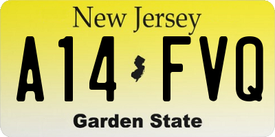 NJ license plate A14FVQ