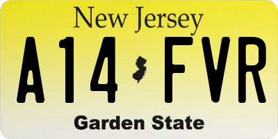 NJ license plate A14FVR