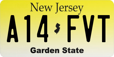 NJ license plate A14FVT
