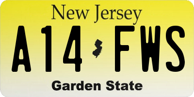 NJ license plate A14FWS