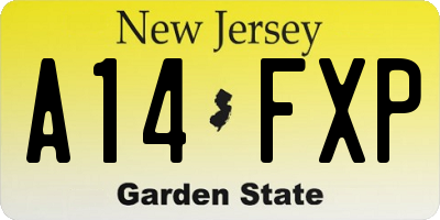 NJ license plate A14FXP
