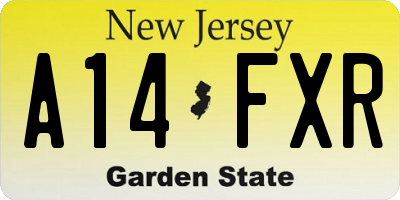 NJ license plate A14FXR