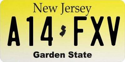 NJ license plate A14FXV