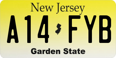 NJ license plate A14FYB
