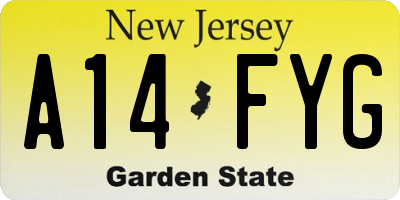 NJ license plate A14FYG
