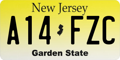 NJ license plate A14FZC