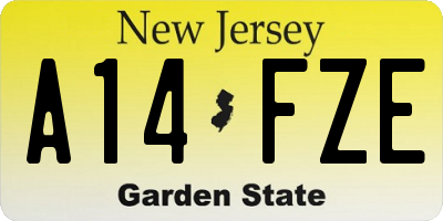 NJ license plate A14FZE