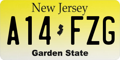 NJ license plate A14FZG