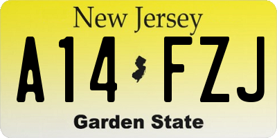 NJ license plate A14FZJ