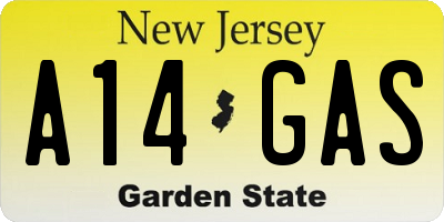 NJ license plate A14GAS