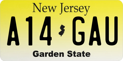 NJ license plate A14GAU