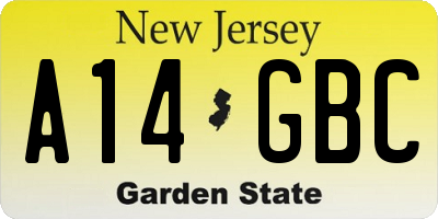 NJ license plate A14GBC