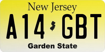 NJ license plate A14GBT