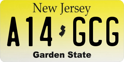 NJ license plate A14GCG