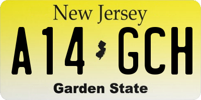 NJ license plate A14GCH