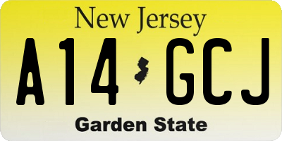 NJ license plate A14GCJ