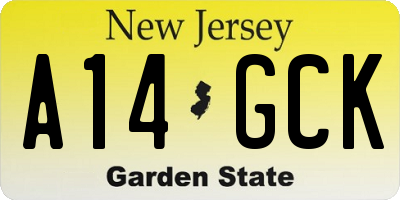 NJ license plate A14GCK