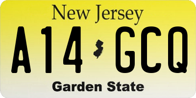 NJ license plate A14GCQ