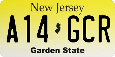 NJ license plate A14GCR