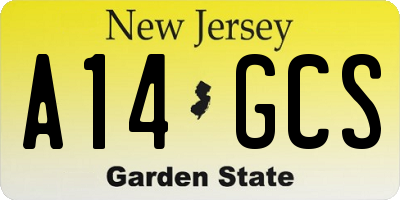 NJ license plate A14GCS