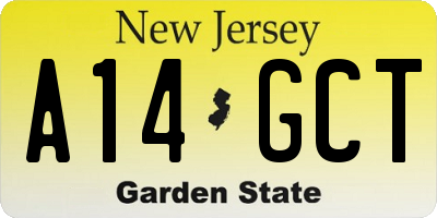 NJ license plate A14GCT