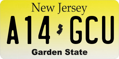 NJ license plate A14GCU