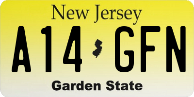 NJ license plate A14GFN