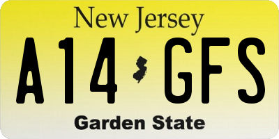 NJ license plate A14GFS