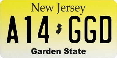NJ license plate A14GGD